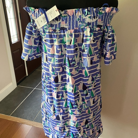 NWT Vineyard Vines off the shoulder dress - Picture 2 of 14